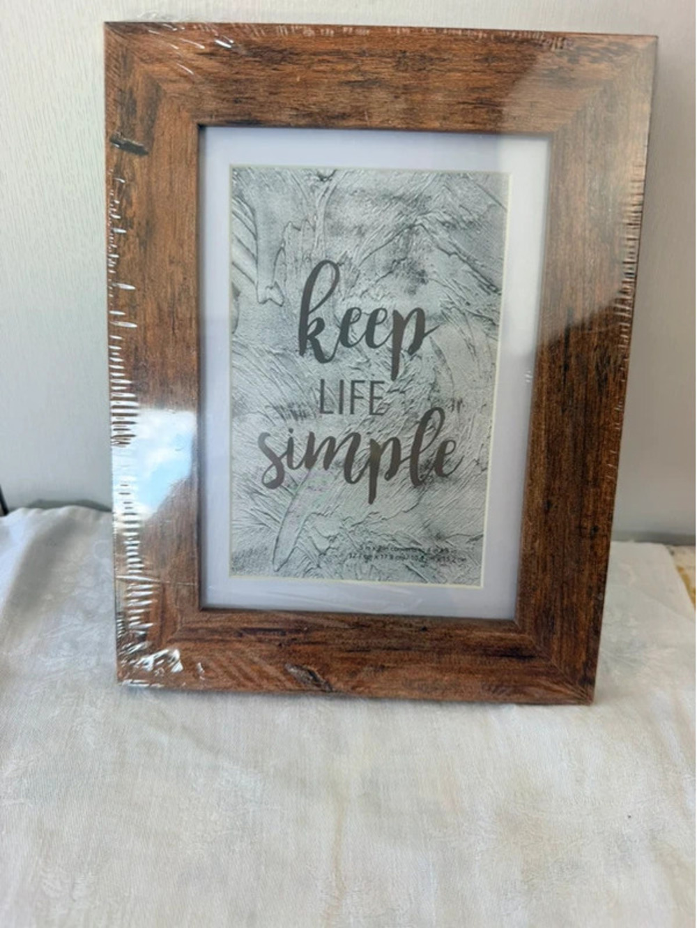 Rustic Photo Frame Brown Faux Wood 5x7 or 4x6 Matted Farmhouse Picture Frame NEW